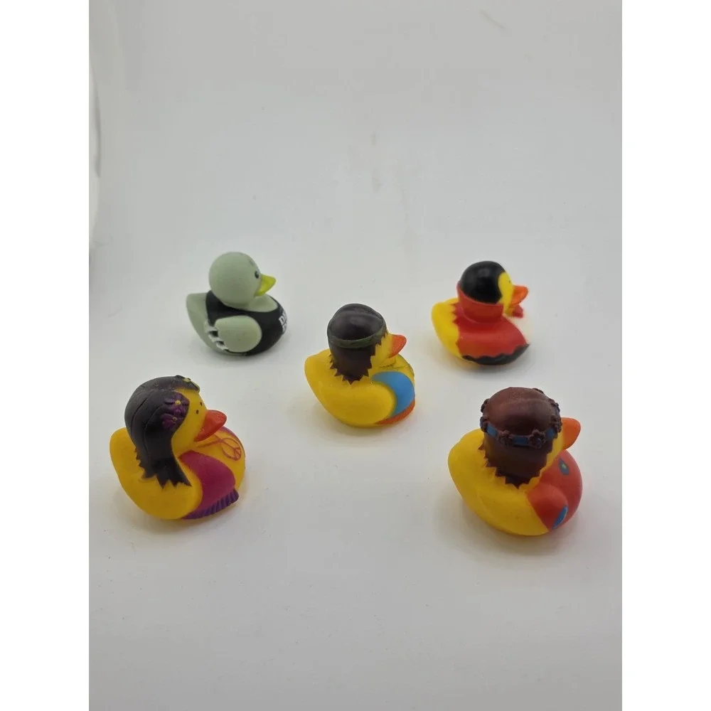Set of 5 Plastic Duck Figurines Assorted Designs Collectibles